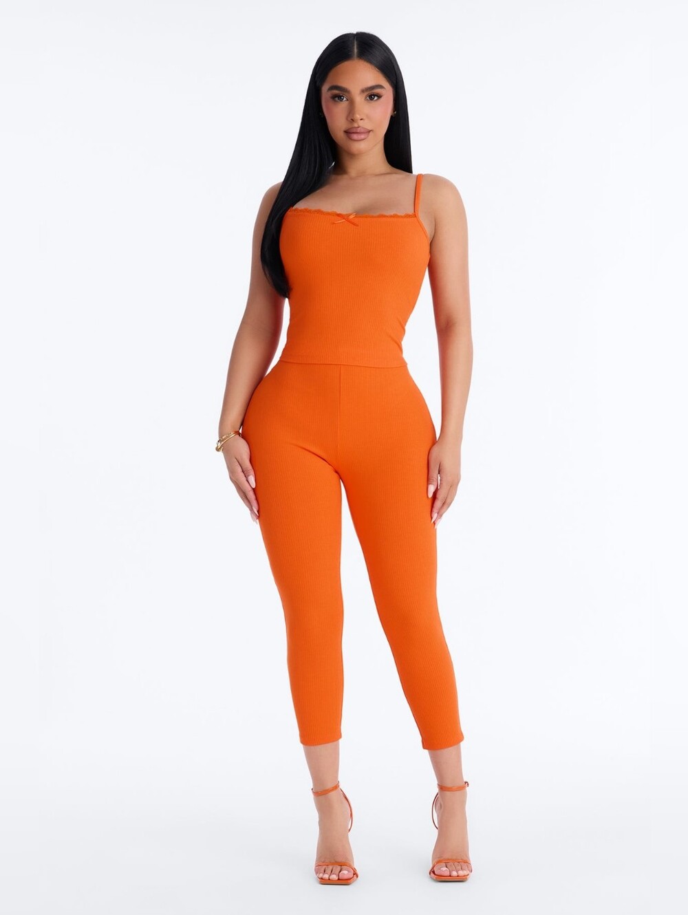 Stirling Snatched Capri Pant Set - Orange
